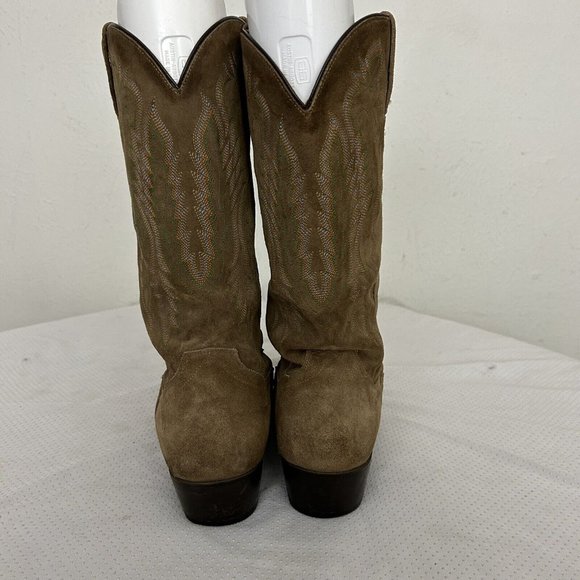Dan Post Men's Western Cowboy Boots Tan Suede Leather Mid-Calf Size 11 EW DP381 - Picture 5 of 10